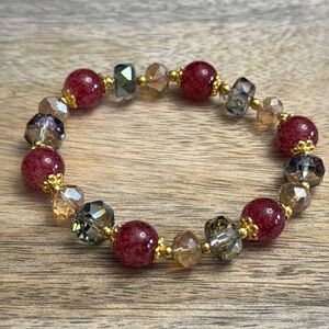 Marbled & Faceted Beaded Bracelet NWT